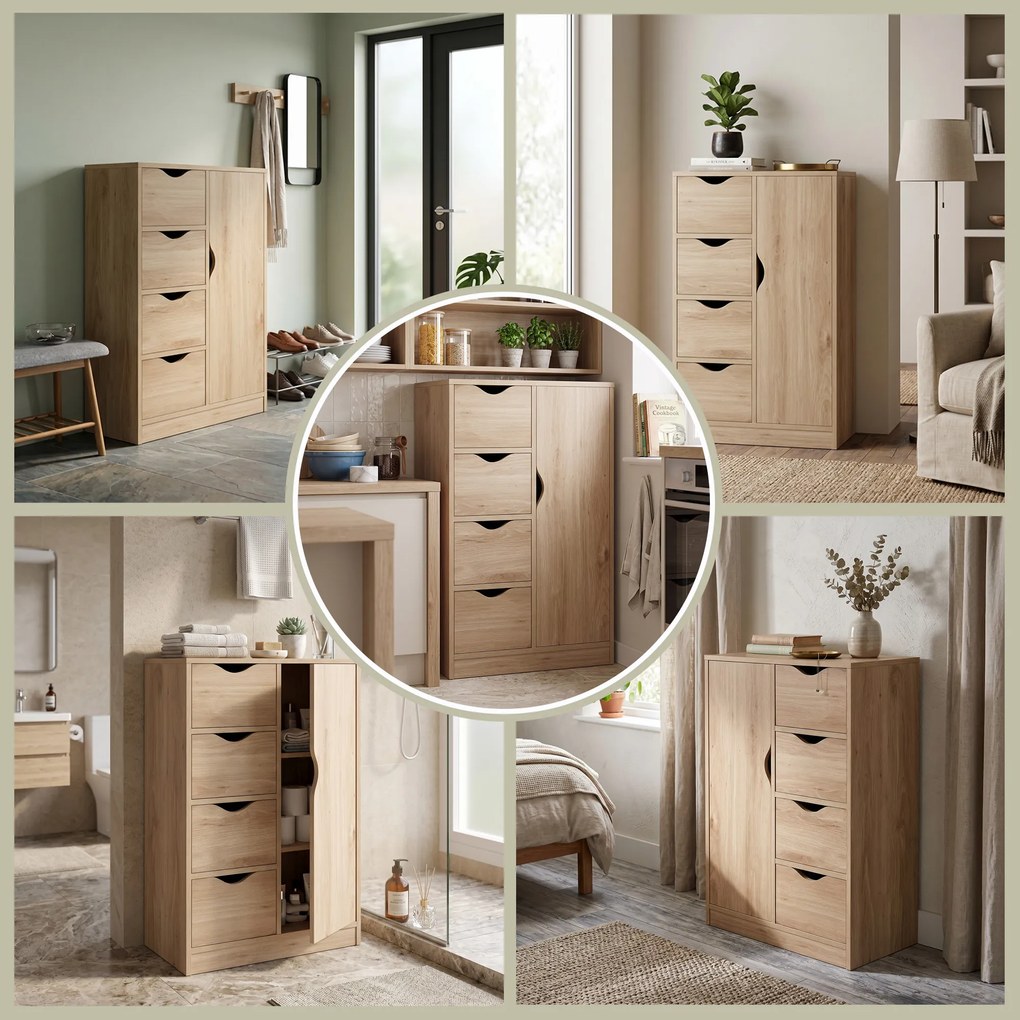 HOMCOM Dulap Mic Baie Dulap Baie Modern Practic 2 Niveluri | Aosom Romania