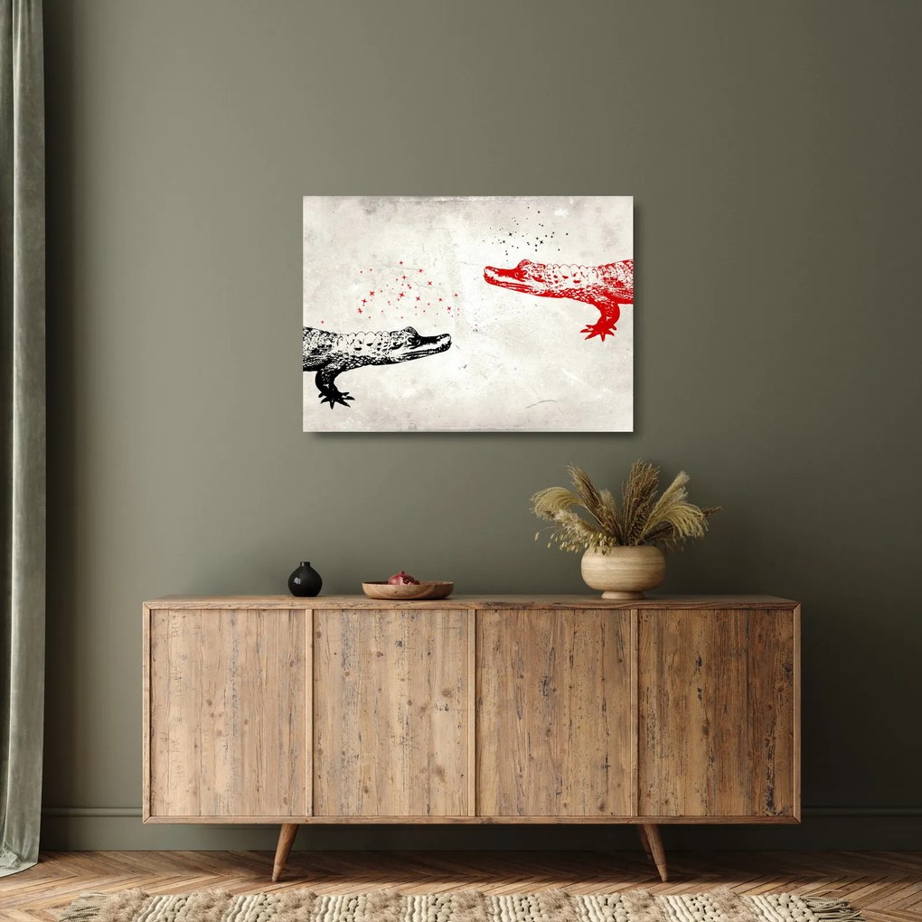 Tablou pe sticlă - Crocodili (70x50 cm)