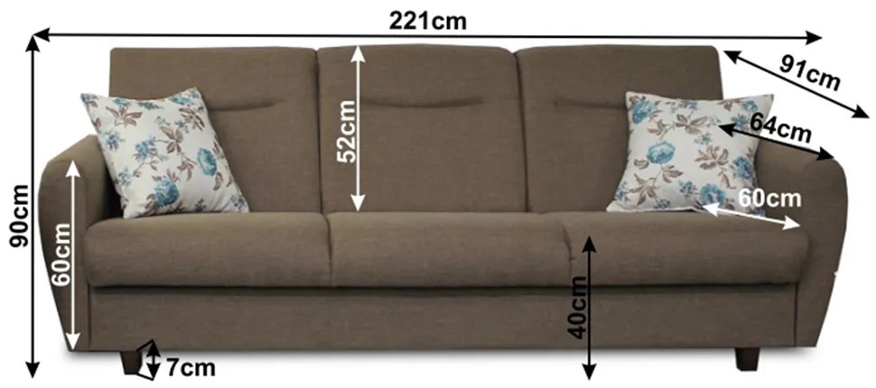 Canapea trei locuri Miriel. 788061