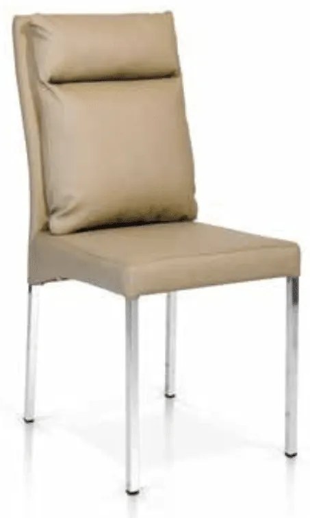 Scaun Cushion, structura metalica argintie, piele ecologica - GRI