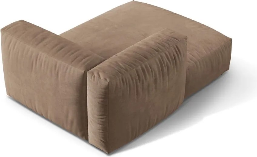 Modul pentru canapea modulară maro deschis cu tapițerie din catifea (cu colț pe partea stângă) Martina – Micadoni