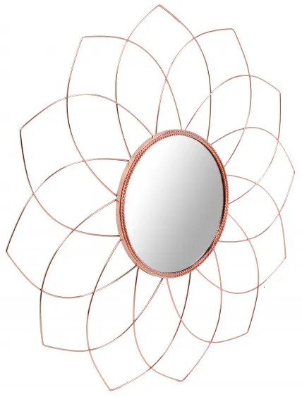 Oglinda rotunda cu rama din metal cupru Impulso, 2cm (L / D) x 79.5cm (W) x 79.5cm (H)