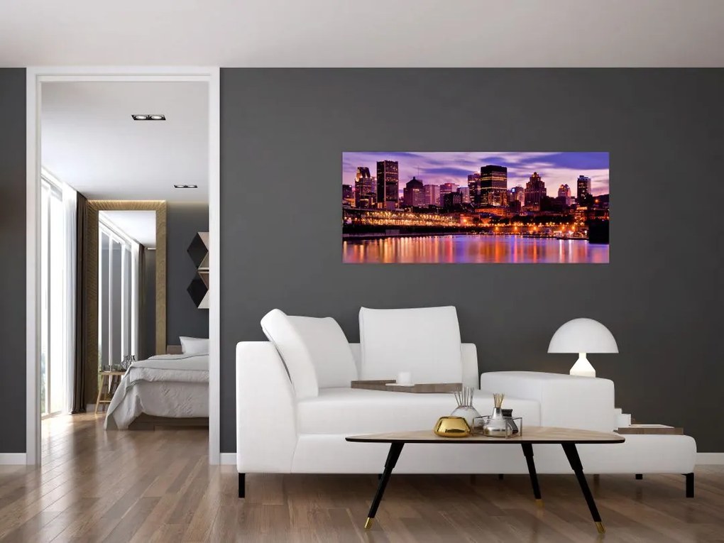 Tablou orașului nocturn (120x50 cm)