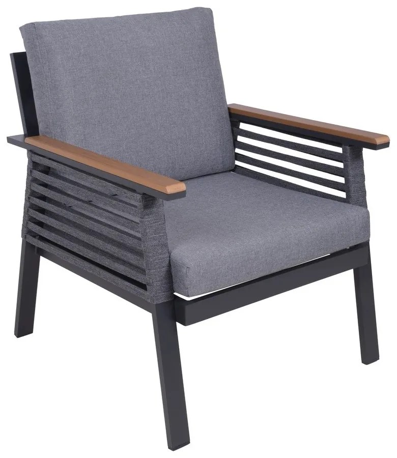 Set mobilier de grădină gri închis din aluminiu pentru 4 persoane Denia – Garden Pleasure