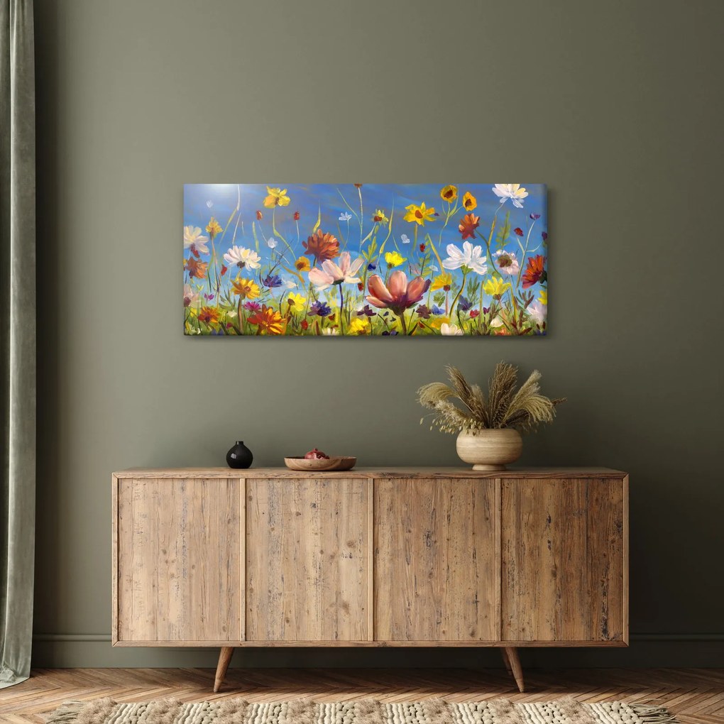 Tablou cu luncă înflorită (120x50 cm)