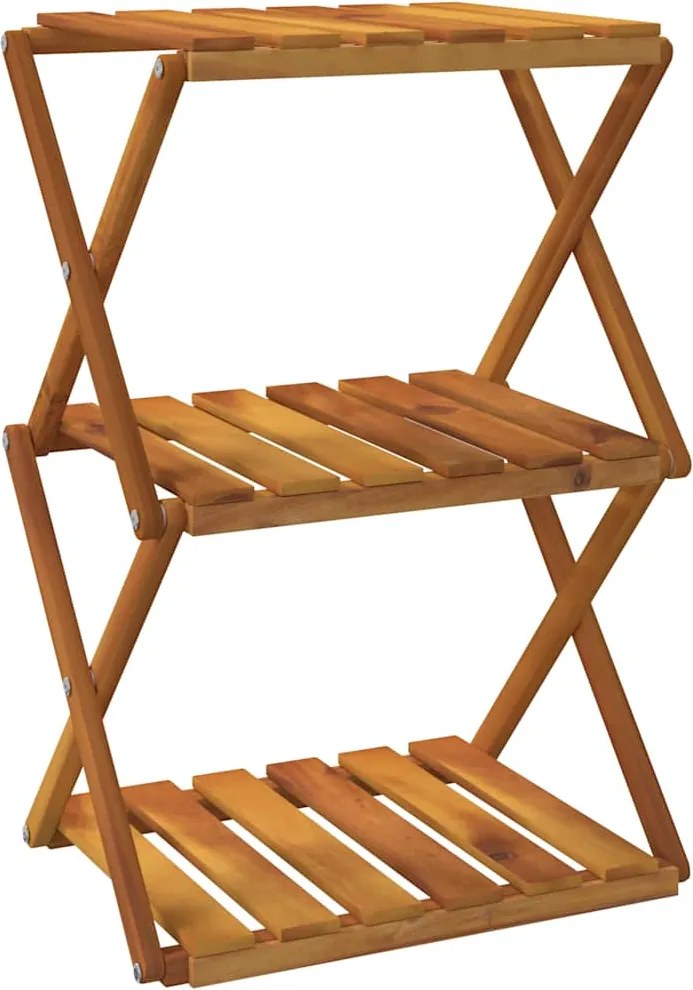 vidaXL Raft pliabil cu 3 niveluri, maro, 43x31x63 cm lemn masiv acacia