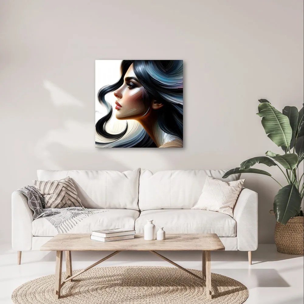 Tablou profil elegant cu păr colorat