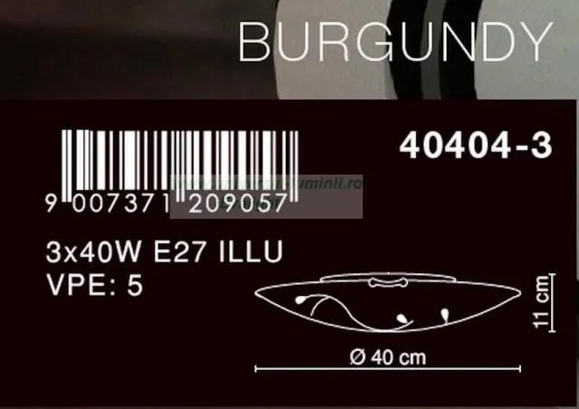 Plafonier diametru 40cm Burgundy 40404-3 GL