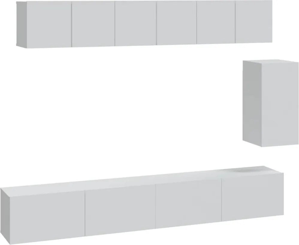 vidaXL Set dulap TV, 6 piese, alb, lemn prelucrat