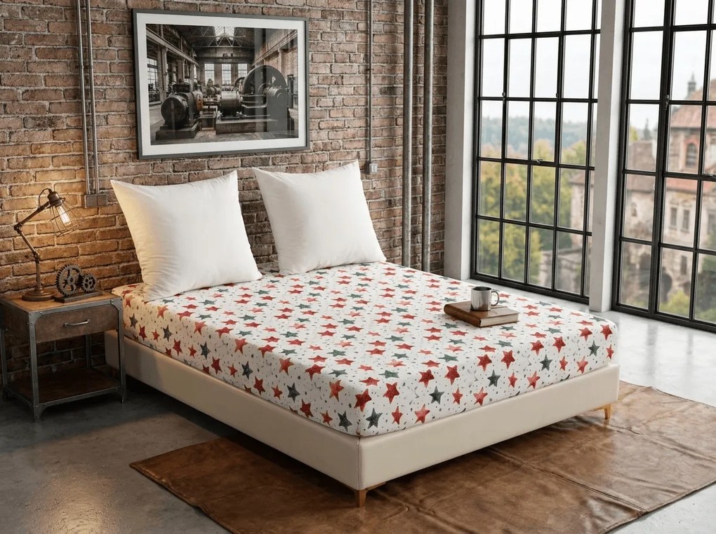 Cearsaf din microfibra COLORFUL STARS colorat 180x200 cm