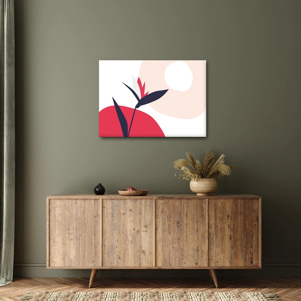 Tablou - Abstracție florală roz N⁰1 (70x50 cm)