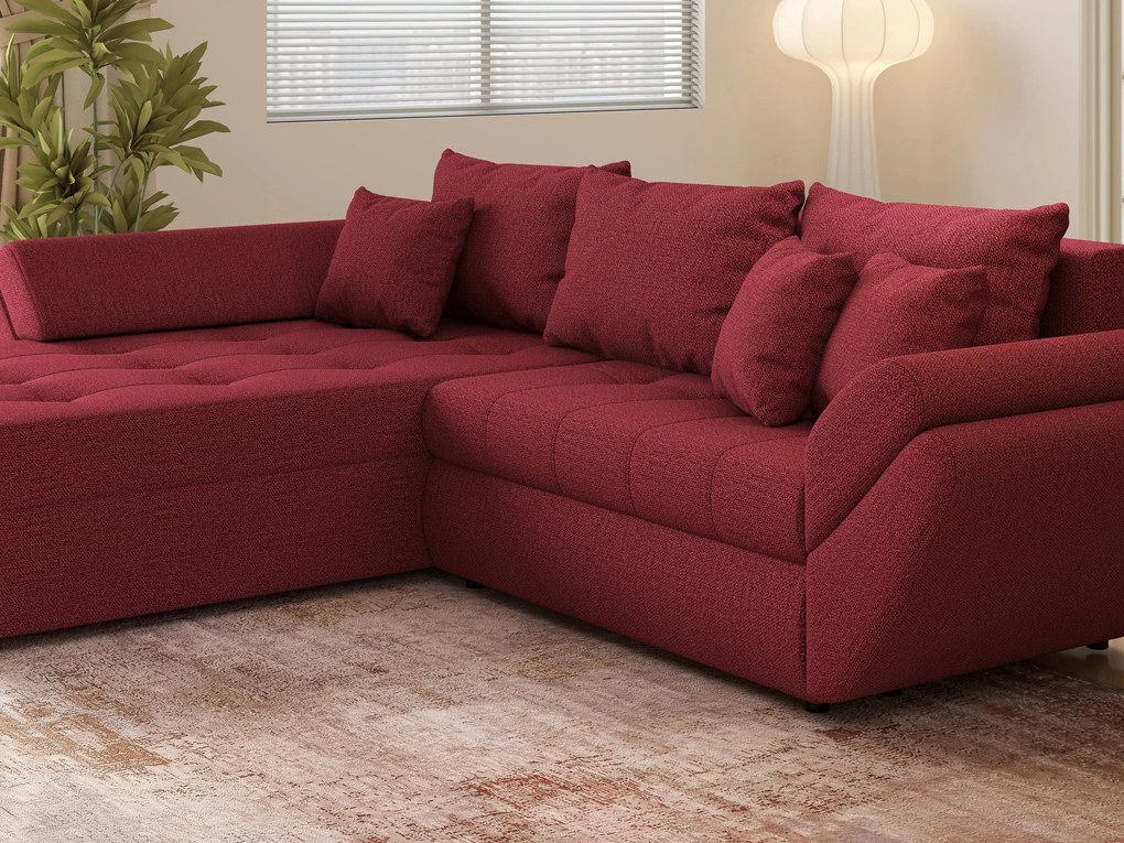 Colțar extensibil dumonde cu ladă de depozitare si sezut confortabil din spuma high-density, Loana Enjoy Winery 270x185 cm