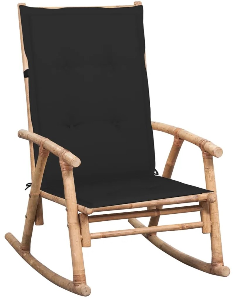vidaXL Scaun balansoar cu pernă, bambus