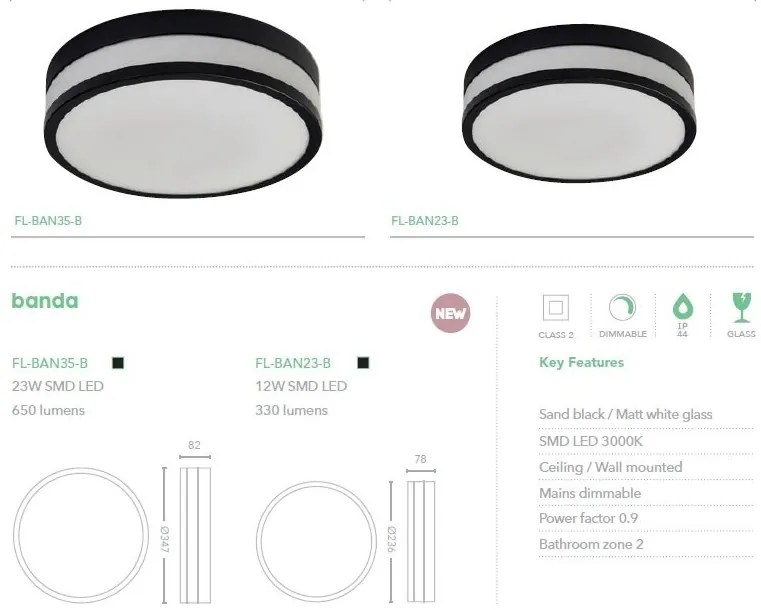 Plafoniera LED baie IP44 Banda 12W