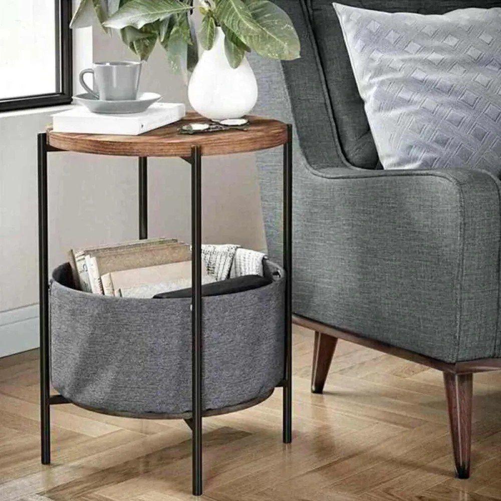 Masuta rotunda cu cos depozitare 60 cm
