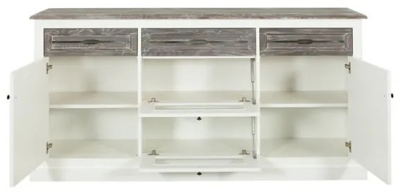 Bufet Cabana Cu 4 Usi Si 3 Sertare Alb Si Antracite ,174.4 Cm