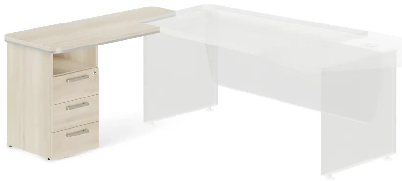 Container portuar TopOffice Premium, stânga, salcâm deschis