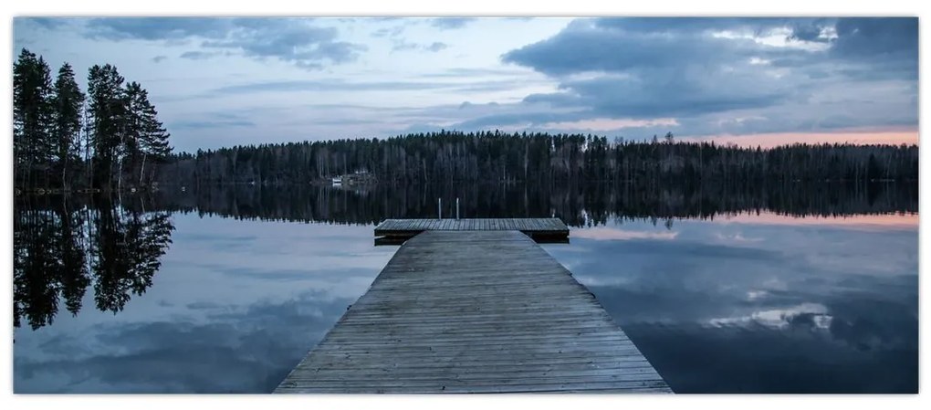 Tablou - Ponton de lemn, lac (120x50 cm)