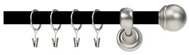 Galerie duo - TODI MAX /19 - negru lucios + crom mat (Alege marime: 180 cm)