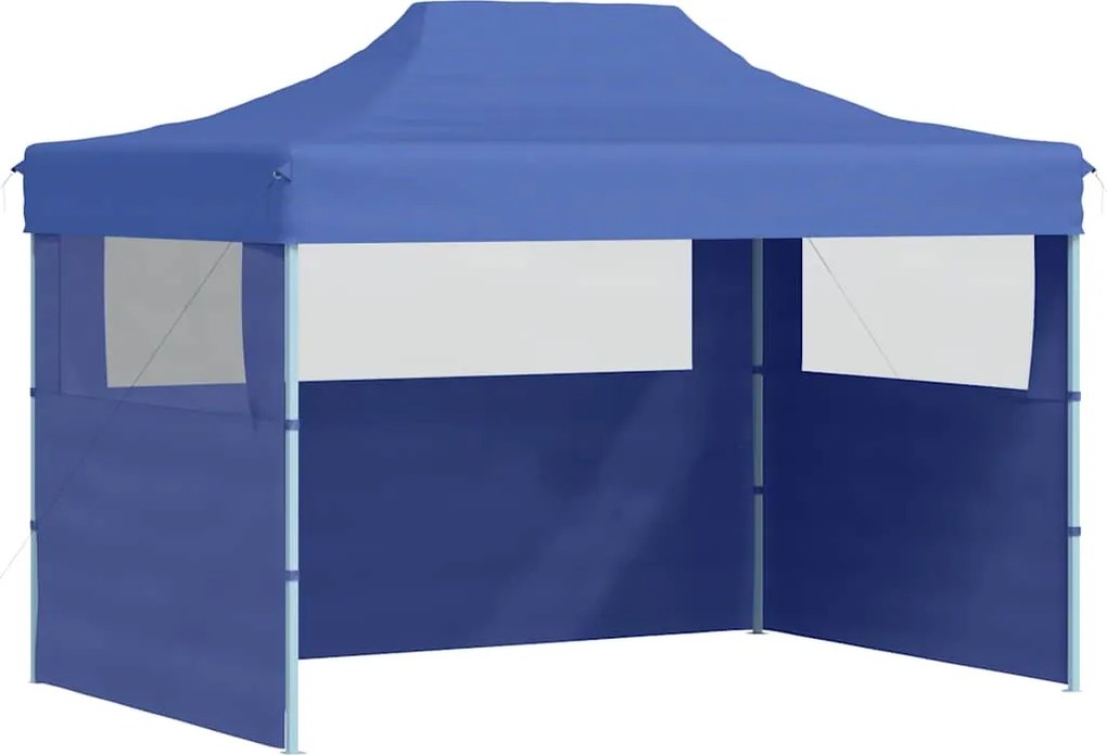 vidaXL Cort de petrecere pliabil cu 3 pereți, albastru, 3 x 4 m, oțel