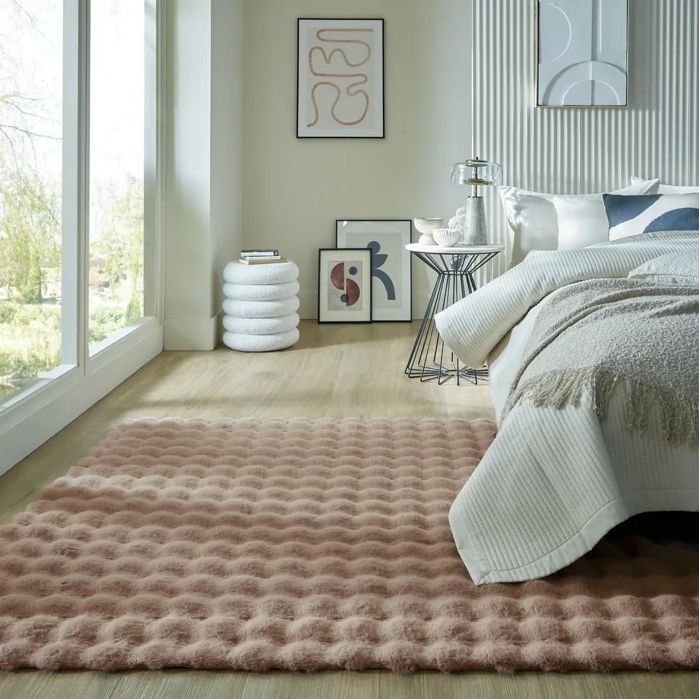 Blană maro sintetică 120x170 cm Waffle Faux Fur – Flair Rugs
