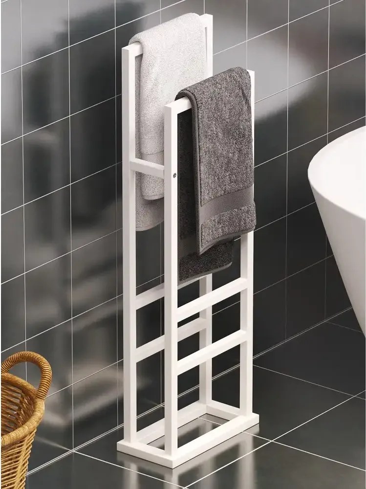 Suport prosop Vella, din metal pentru baie, 90 cm,alb