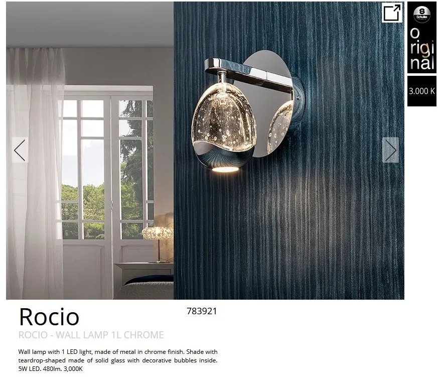 Aplica de perete design modern ROCIO, crom