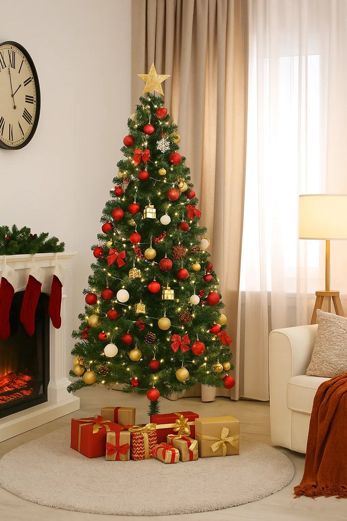 Brad artificial de Crăciun RUDOLPH, 150 cm, verde Casaria