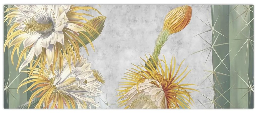 Tablou - Cactuși înfloriți (120x50 cm)