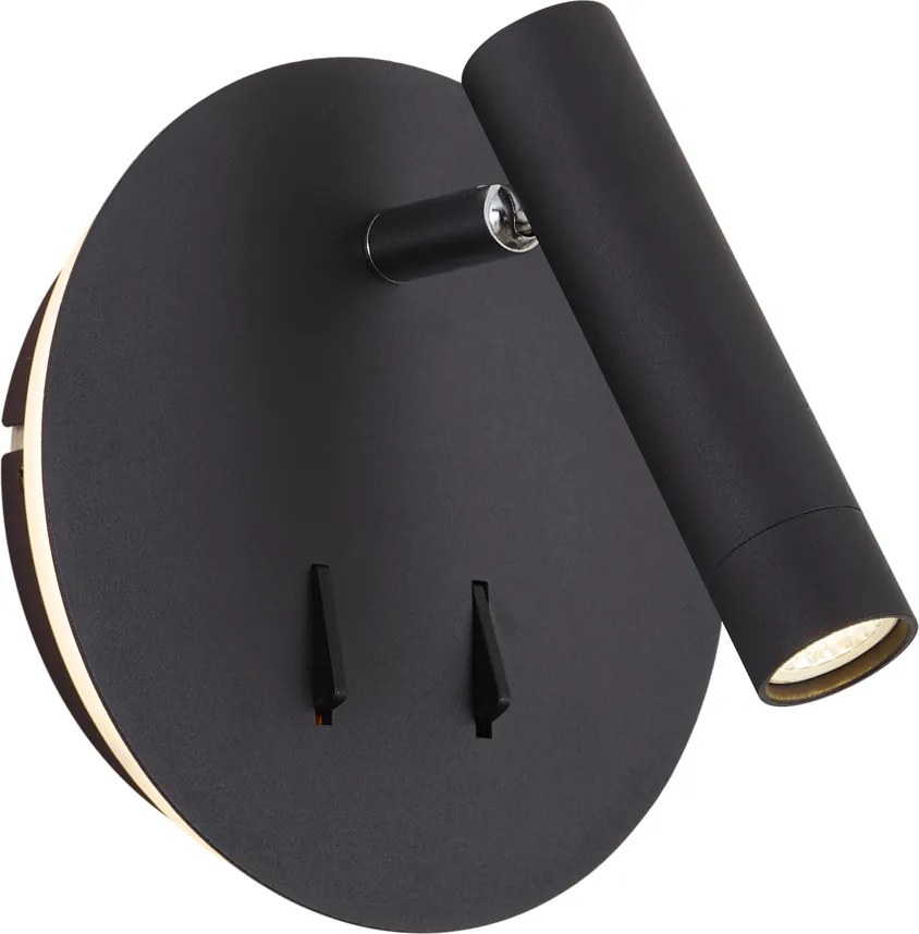 Lampă de perete modernă neagră, inclusiv LED cu USB-C - Croft