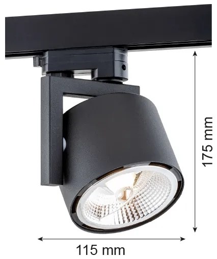 Argon 4751 - Spot LED ALTO 1xGU10/12W/230V negru pentru șine
