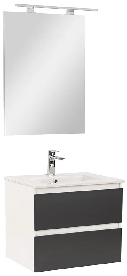 Mobilier complet de baie Vario Forte 60 alb-antracit