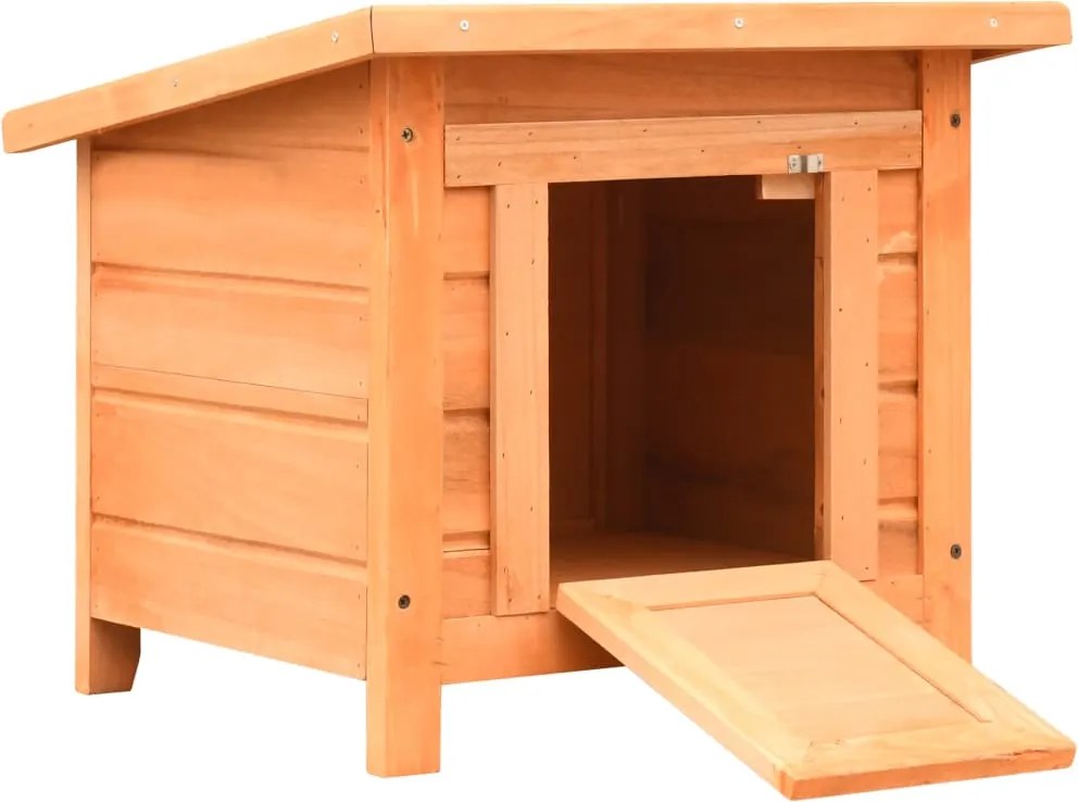 vidaXL Căsuță pisici, 50x46x43,5 cm, lemn masiv de pin și brad