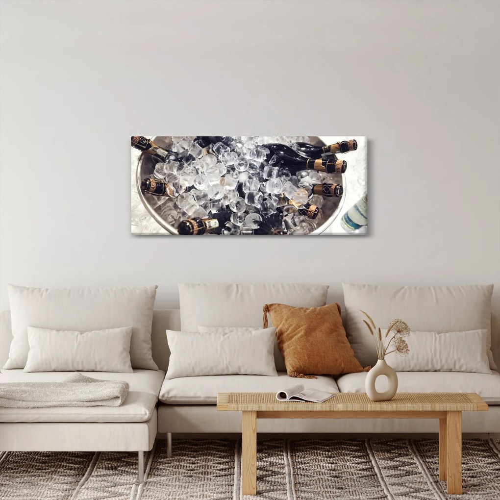 Tablou -șampanie la gheață (120x50 cm)