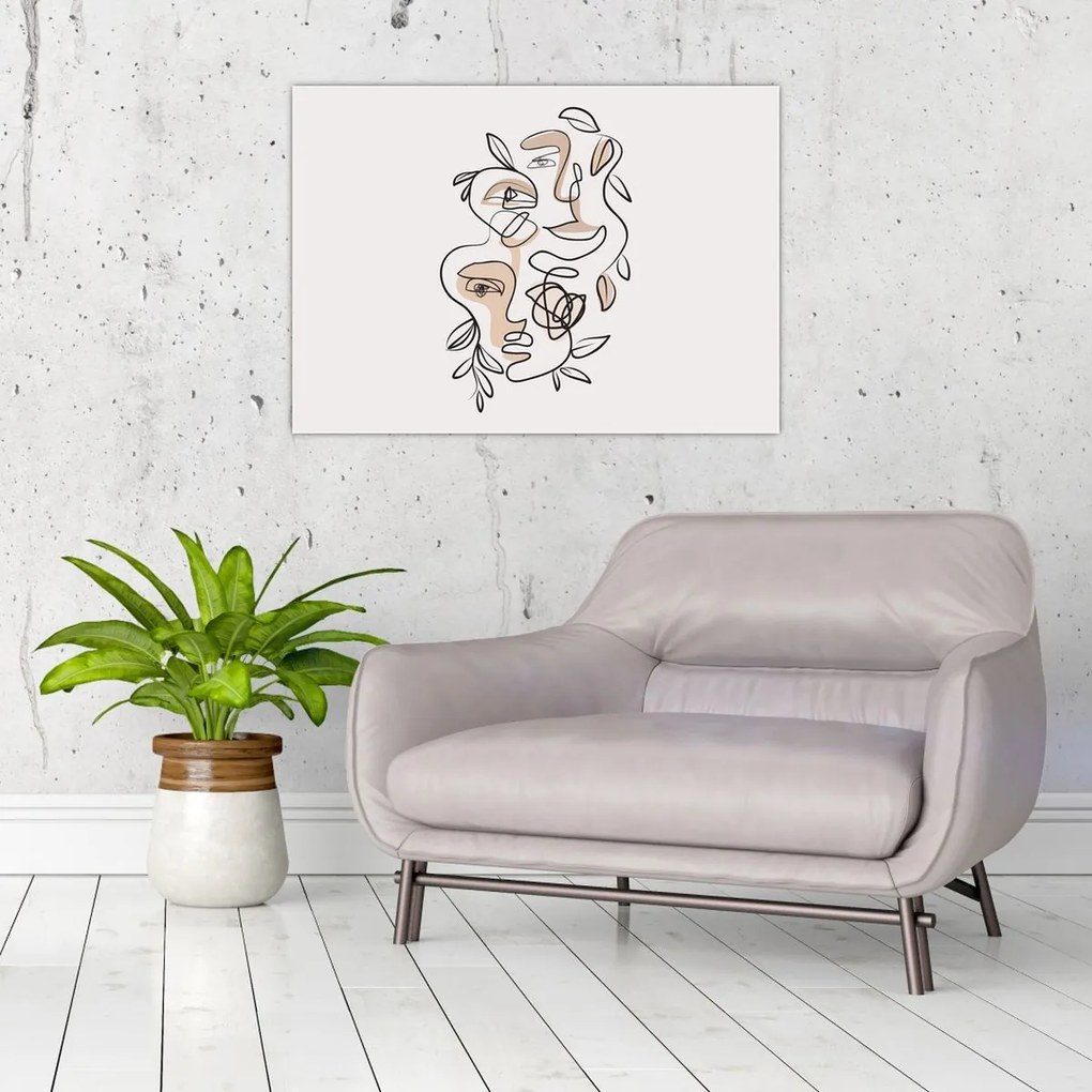 Tablou - Line art facials (70x50 cm)