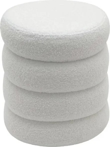 Taburete cu spatiu de depozitare, VOGUE 40cm boucle alb