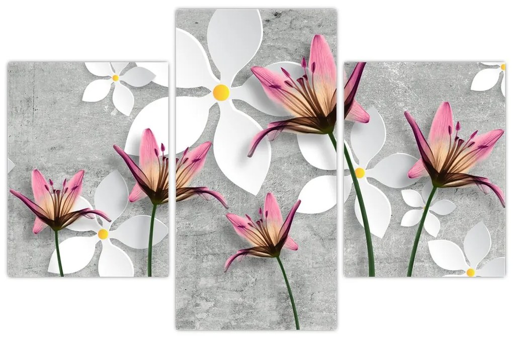 Tablou cu abstracție florală (90x60 cm)