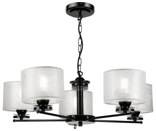 Candelabru pe lanț ROSA 5xE27/60W/230V negru/gri