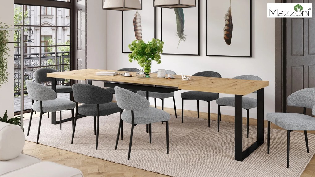 MAZZONI EXPORT IRIS Gri (material Monza 120) - SCAUN MODERN TAPIȚAT BOUCLÉ PENTRU SALON/SUFRAGERIE LOFT
