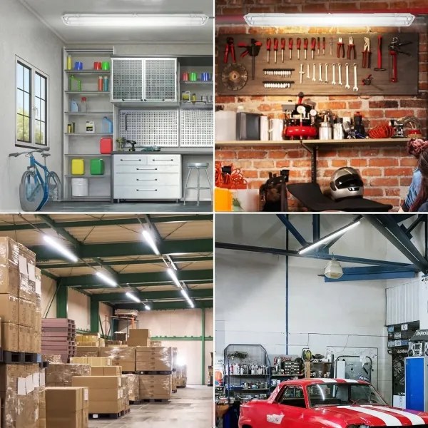 Corp de iluminat tehnic LED T8, 2 x soclu G13, 20 W, 230 V, 6500 K, 120 cm, IP65, alb