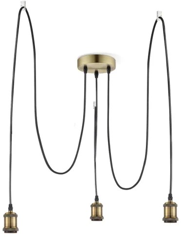 Lustră pe cablu DIY 3xE27/60W/230V alamă Leuchten Direkt 13571-60