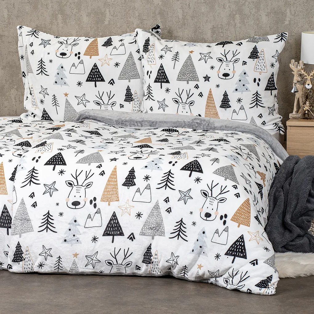 Lenjerie de pat din microflanel 4Home Nordic forest , 140 x 220 cm, 70 x 90 cm, 140 x 220 cm, 70 x 90 cm