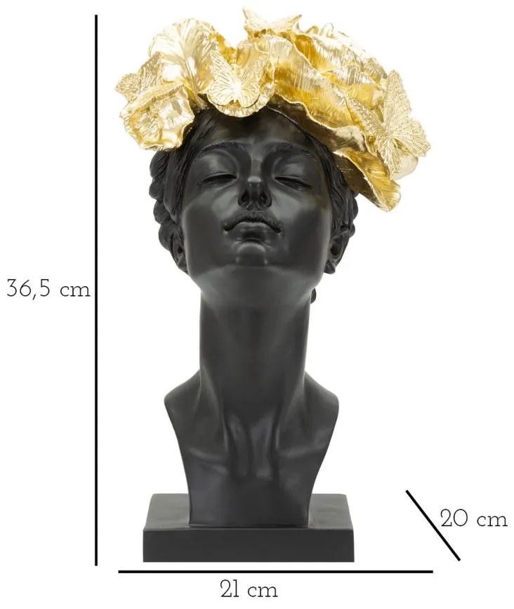 Mauro Ferretti Statuie Femeie Cu Fluturi Pe Cap cm 21X20X36,5 | Aosom Romania