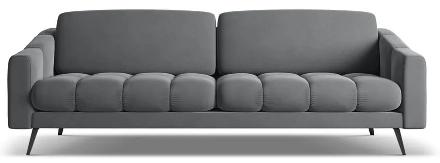 Canapea gri cu tapițerie din catifea 238 cm Nalu – Makamii