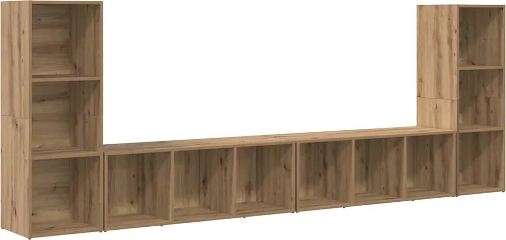 vidaXL Set comodă TV Pe perete 4 pcs Stejar Artizanal 37 x 35 x 107 cm