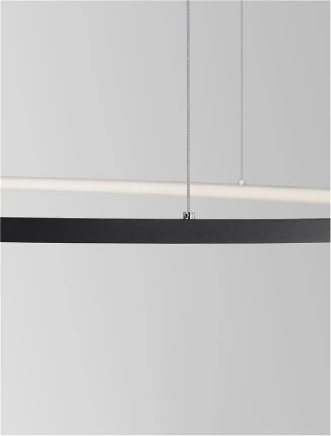 Lustra LED suspendata design modern circular TARQUIN D-100cm negru