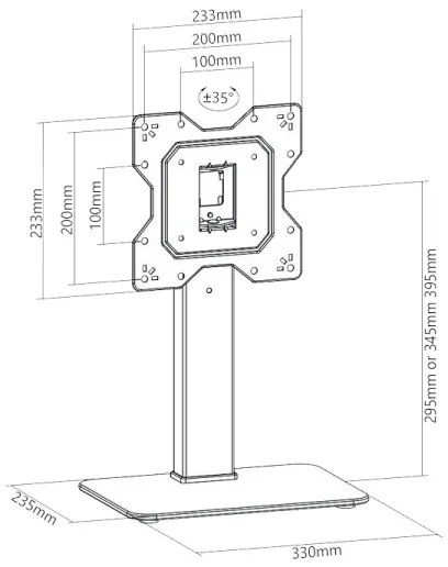 MK FLORIA Superior SUPSTV019 - Suport TV de podea pentru televizoare 23-43" negru