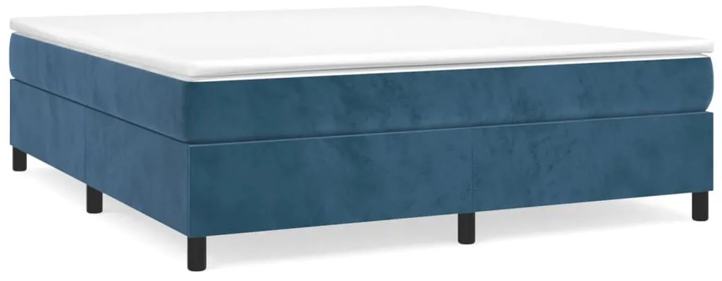 3121130 vidaXL Cadru de pat, albastru închis, 160x200 cm, catifea