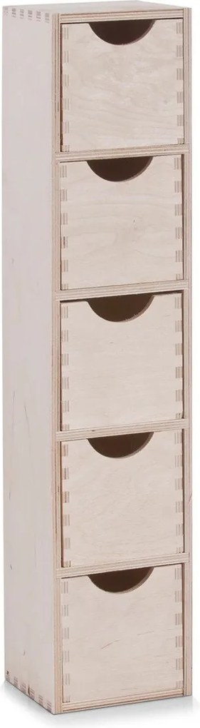 Container pentru mărunțișuri, 5 sertare, din lemn, 60x13x12 cm, ZELLER
