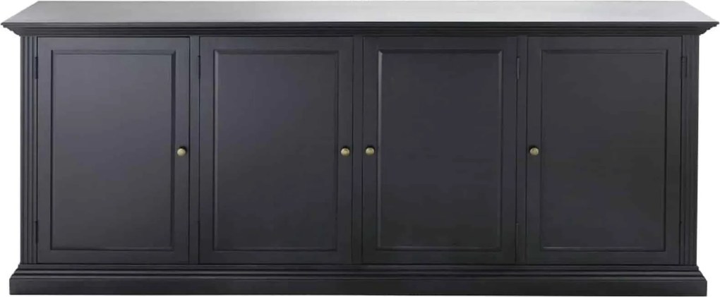 Comodă lemn masiv gri Noir Antracit, 210 × 45 × 85 cm